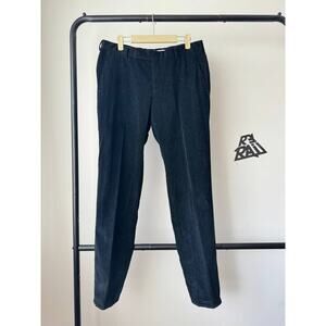 Z Zegna Slim Corduroy Velvet Trousers Black